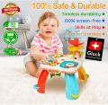 Multifunctional Baby Activity Play Desk for Early Education with Plastic Puzzle Game with Lighting and Music (HE0518). 