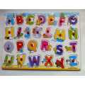 English Letters Board Toy ABC Wooden Jigsaw Puzzle with Knobs Learn English Alphabet for Kids Boys & Girls. 