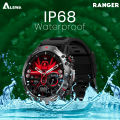 Alewa Ranger Amoled Round Smart Watch | BT Call | IP68 Waterproof | Always On Display | 410mah Battery (Black/Gray/Green). 
