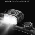 DIY 120db Bicycle Headlight with Horn with Warning Sound Riding Safety Electric Bicycle Horn Loud Bike Bell for Kids Scooters Bikes. 