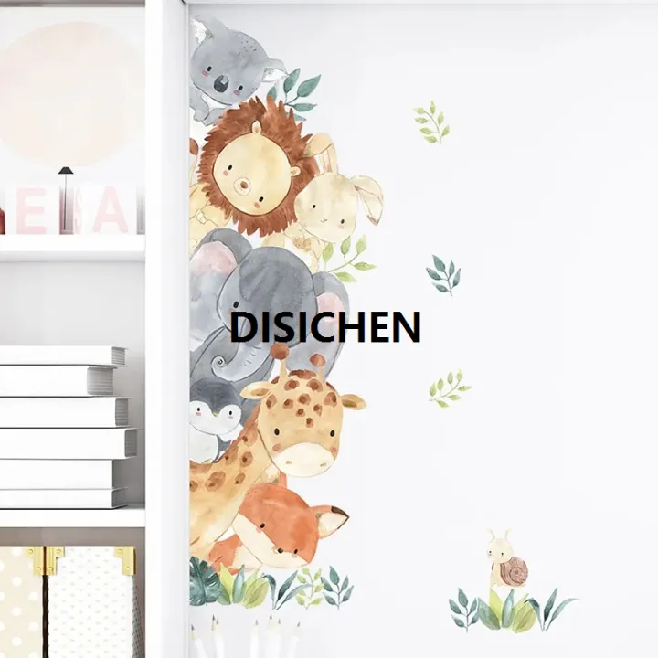 DISICHEN%20Cartoon%20Animals%20Wall%20Stickers%20for%20Children%20Kids%20Rooms%20Girls%20Boys%20Baby%20Room%20Decoration%20Wallpaper%20Elephant%20Panda%20Giraffe%20Luxury%20-%20Image%207