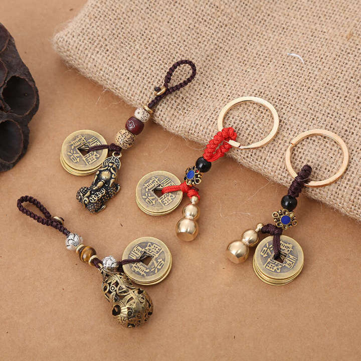 Real%20Five%20Emperors%20Coin%20Car%20Key%20Pendant%20Copper%20Gourd%20Pagoda%20Wenchang%20Pen%20Keychain%20Ornament%20-%20Image%203