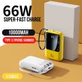 Xujiguanghui Q129 10000mAh Powerbank with 66W Super Fast Charging 20W PD Output | Built-in 4 Cables | Digital Display for Luxury Real-Time Charging | Compact High-Speed Powerbank by Qtech | Fast Charging for Android, iPhone, Laptops More. 
