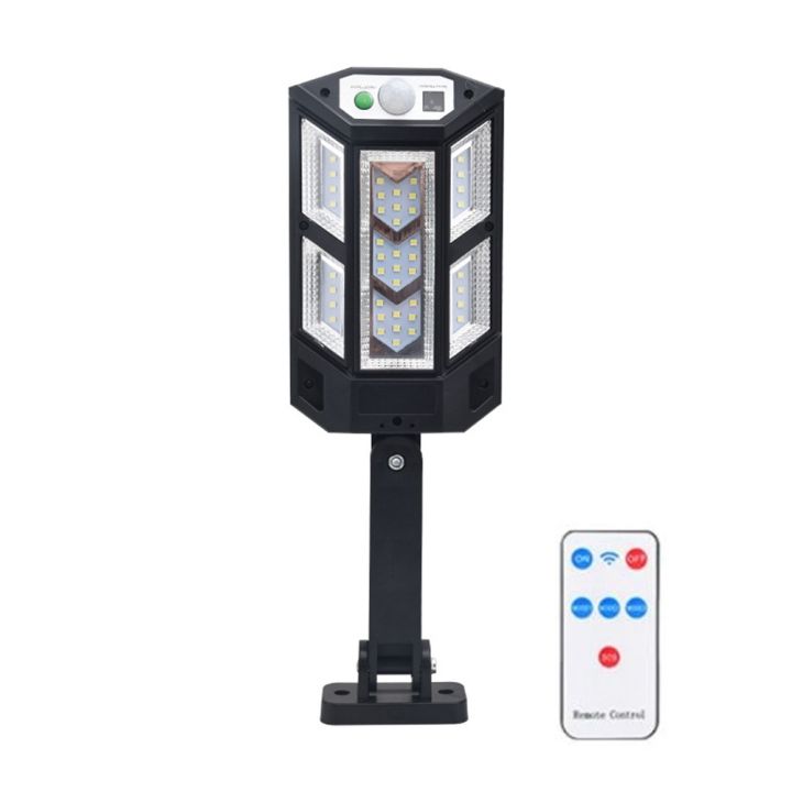 Outdoor Solar Street Wall Light Sensor PIR Motion LED Lamp Remote Control Garden -43SMD