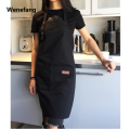 Wenefang Hanging Neck Canvas Apron Kitchen Cooking Apron Chef Waiter Cafe Barbecue Barber Apron Kitchen Accessories. 