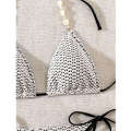 Spa strapon feminine sexy three-point bikini cut-out design cushion and chest swimsuit. 