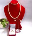 Elegant Pearl Necklace And Earring Set For Women. 