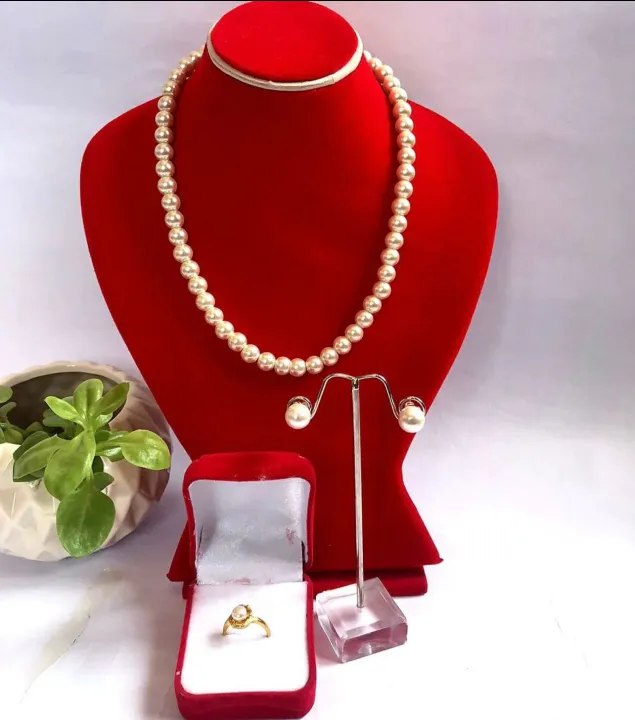Elegant%20Pearl%20Necklace%20And%20Earring%20Set%20For%20Women%20-%20Image%203