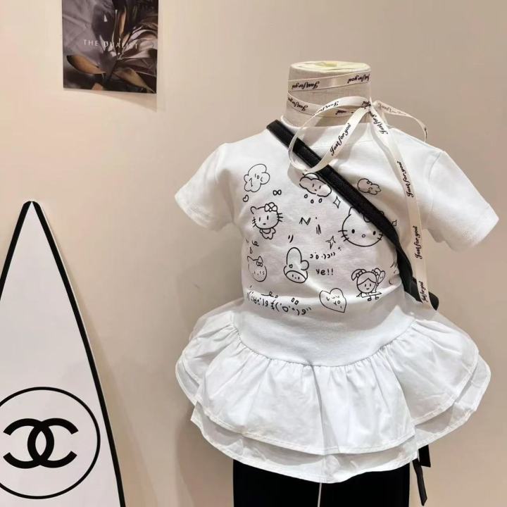 Girls'%20children's%20clothing,%20KT%20cat%20short%20sleeves,%202025%20summer%20new%20foreign%20fashion,%20Korean%20version%20of%20children's%20clothing,%20cartoon%20print%20top,%20T-shirt%20-%20Image%203