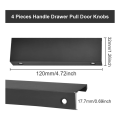 4 Piece Finger Edge Pull Silver Concealed Handle Modern Style Curved Drawer Handle Aluminum Alloy Invisible Handle Black. 