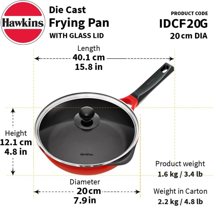 HAWKINS%2022%20cm%20Frying%20Pan,%20Die%20Cast%20Non%20Stick%20Fry%20Pan%20with%20Glass%20Lid,%20Ceramic%20Coated%20Pan,%20Induction%20Frying%20Pan,%20Small%20Frying%20Pan,%20Red%20(IDCF22G)%20-%20Image%203