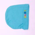 Light Blue Baby Printed Cotton Winter Cap For Kids. 