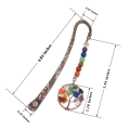 ARELENE 2X Chakra Crystal Bookmark Vintage Metal Tree Bookmarks for Women Student Teacher Graduation Christmas Gift. 