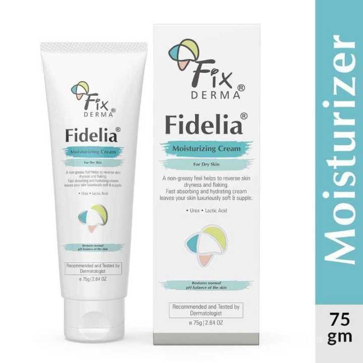 Fix derma Fidelia Moisturizing Cream 75g | Non-Greasy Moisturizer for Dry & Chapped Skin | Fast Absorbing and Hydrating | with Urea and Lactic Acid