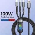 3 in 1 100W Fast Charging Data Cable Automatic Switch Off System. 