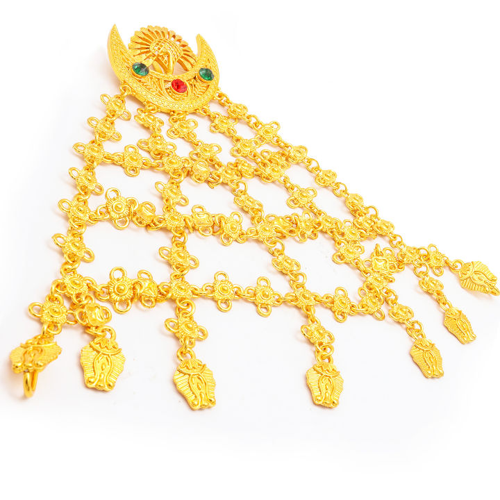 Gold Plated Panchadhatu Traditional Newari Chandrama Nyapu-Sikha For Women