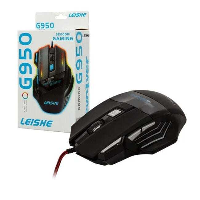 RGB Light Changing Gaming Mouse LEISHE G950 RGB Wired Gaming Mouse