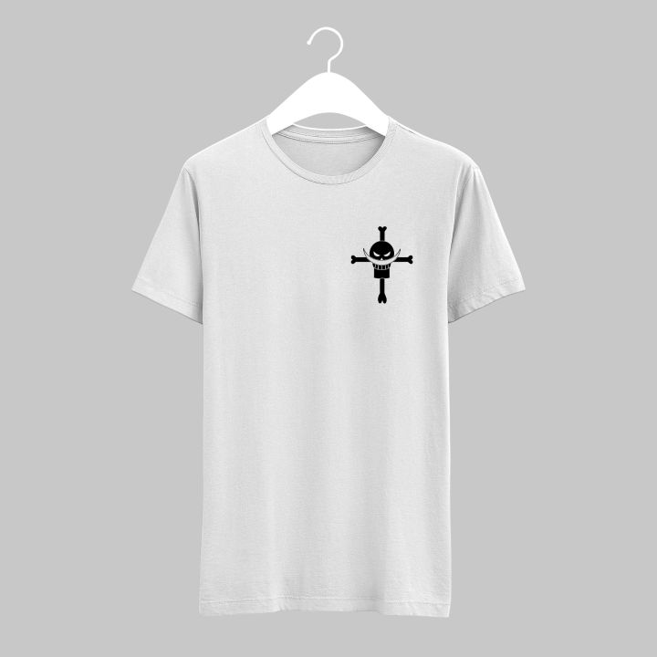 Minimalist One Piece Skull Logo White T-Shirt