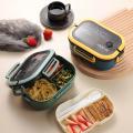 1200ml Lunch Bento Box Foldable Handle Double Layers 2 Tiers with Spoon and Fork No Ratings. 