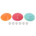 OUMERY 6PCS New Cute Anti-Dust Silicone Glass Cup Cover Coffee Mug Suction Seal Lid Cap Food Grade Round Mug Cover. 