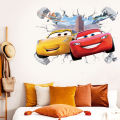 Discounts 3D Brokenwall Lightning McQueen Cartoom Cars Wall Decor Decals For Boy Bedroom Kid Room Wallpaper Poster Mural Wall Stickers. 