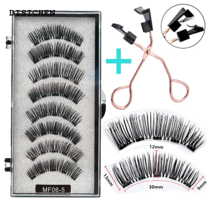 DISICHEN%20Luxury%208%20pcs/2%20pairs%20magnetic%20eyelashes%20with%205%20magnets,%20reusable%20handmade%203D%20mink%20false%20eyelashes%20natural%20with%20magnetic%20tweezers%20-%20Image%204