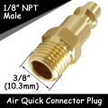 Brass Industrial Air Hose Connect Plug Air Compressor Pneumatic Coupler Fitting Adapter 1/8 Inch NPT Male-6PCS. 