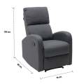 Zixar Recliner-Grey Fabric. 