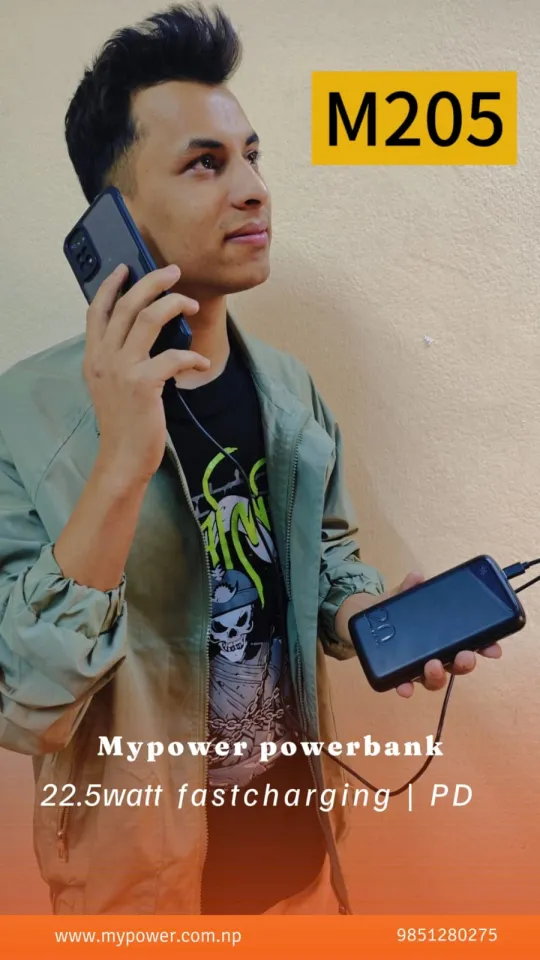 Mypower Fast charging Powerbank | 20000mah Powerbank | Pd Fast Charging Power bank | Digital Display Powerbank | M205 PD QC 3.0 Power Bank