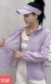 Single Layer Plain Cap Windcheater For Women. 