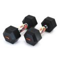 Rubx 5 Kg Rubber Hex Dumbbell Set ( 2 pieces ) - Home Gym Equipment | Rubber Coated Silver Chrome Cast Handle Dumbbell - 5KG - 1 Pair. 