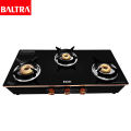 BALTRA Gas Stove | Jasper | BGS 193 | 7mm rose gold beeding glass | Heavy flameguard pan support | Premium forged brass burners | Including 1 jumbo burner | SS knobs & SS legs | Automatic ignition | SS drip tray & and brass nozzle |  24 months warranty. 