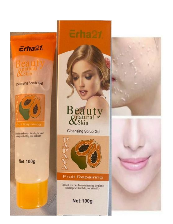 Erha 21 Beauty & Natural Skin Papaya Cleansing Scrub Gel 100g