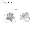 DISICHEN Bargain price Mini Nail Art Color Palette Cute Round/Footprint Design Finger Ring Mixing Color UV Gel Painting Palette Manicure Nail Tools. 