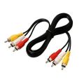 3 RCA Composite Audio Video AV Cable, For Tv Dvd. 