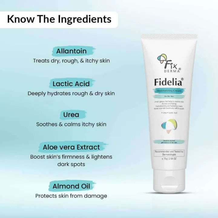 Fix%20derma%20Fidelia%20Moisturizing%20Cream%2075g%20%7C%20Non-Greasy%20Moisturizer%20for%20Dry%20&%20Chapped%20Skin%20%7C%20Fast%20Absorbing%20and%20Hydrating%20%7C%20with%20Urea%20and%20Lactic%20Acid%20-%20Image%204