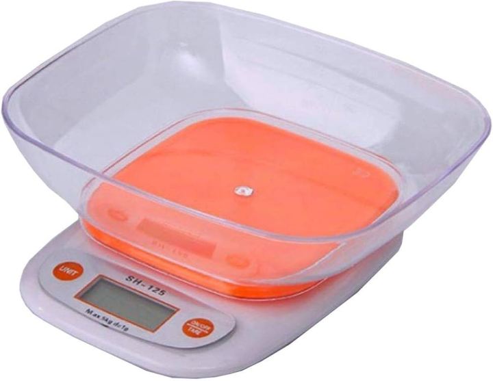 Electronic Kitchen Scale With Tray Digital 5Kg Weight Scale LCD Kitchen Weight Scale Machine  Weighing Scale Bowl Scale 5kg / 1g Digital Kitchen Scale (Multi Color)