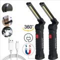 Durable Dimmable COB LED Work Light Waterproof Rechargeable LED Flashlight Portable 360° Rotation Inspection Lamp with Magnetic Hook Emergency. 