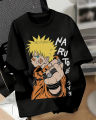 Unisex Naruto Uzumaki Graphic Print T-Shirt | Chinese Terry Fabric | Trendy Anime Streetwear For Men & Women. 
