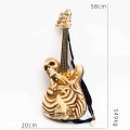 (GGBR) Lighted Rockin' Skeleton Guitar with Sound Halloween Decoration Halloween Skull Electric Guitar Pendant Props. 