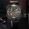 NAVIFORCE Nf9110 Luxury Chronograph Analog Watch For Men - Golden/Black | Navi Force Water Resistant Watch For Men. 