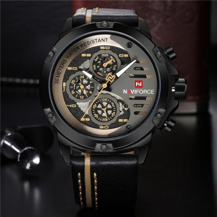 NAVIFORCE%20Nf9110%20Luxury%20Chronograph%20Analog%20Watch%20For%20Men%20-%20Golden/Black%20%7C%20Navi%20Force%20Water%20Resistant%20Watch%20For%20Men%20-%20Image%204