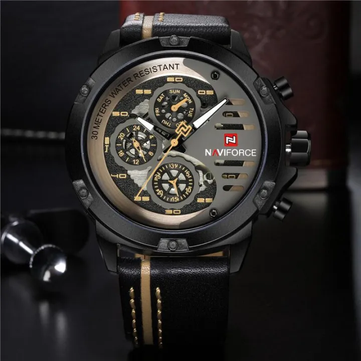 NAVIFORCE%20Nf9110%20Luxury%20Chronograph%20Analog%20Watch%20For%20Men%20-%20Golden/Black%20%7C%20Navi%20Force%20Water%20Resistant%20Watch%20For%20Men%20-%20Image%204