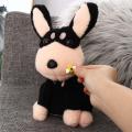 Birthday gift bitten by dog doll puppy barking can learn plush toy black dog kids toy electric bee dog talking electric bee simulation being stung by a bee singing toy. 