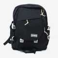 Black Polyester Korean Front Pocket Design Unisex Bagpack. 