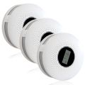 Smoke and Carbon Monoxide Detector Combo with Sound Warning and LCD Display Battery Powered CO Smoke Alarm Detector for Kitchen Bathroom Bedroom Coal Stove 3 Packs - 2 AA Battery Not Included. 