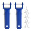NAMUNY 2 Pcs Pool Vacuum Handle with 4 Pcs Butterfly V-Clips and Pins Fits for Pool Spa Vacuum. 