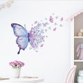 Purple Butterfly Wall Stickers For Bedroom Living Room Decoration Girls Room Wall Decals Removable Wallpaper PVC Murals MNP. 