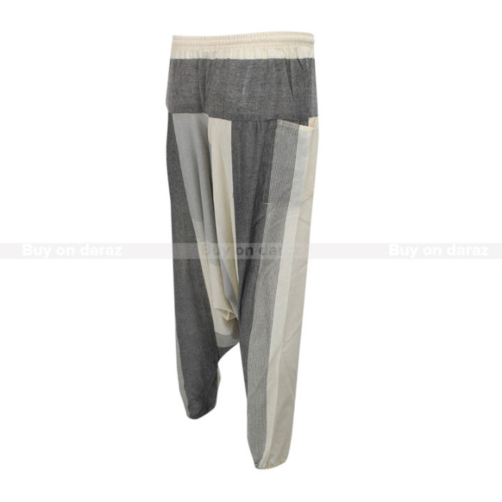 White/Grey%20Cotton%20Harem%20Pants%20For%20Men%20-%20Image%204