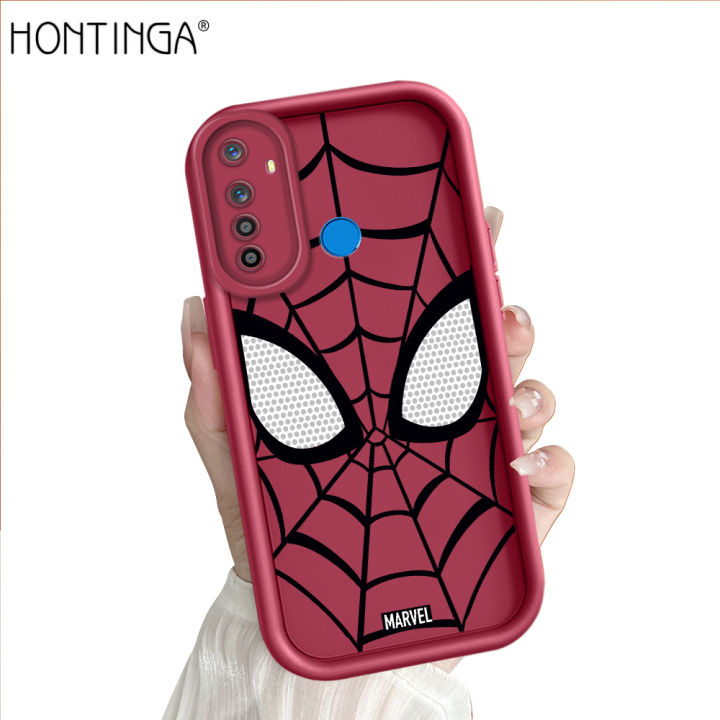 Hontinga for Realme 5 5S 5I 6I Back Cover Spider-Man Pattern Ladder Soft Camera Protection Rubber Phone Case